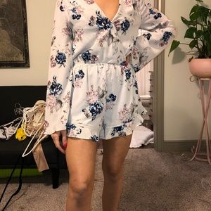 longsleeved floral romper